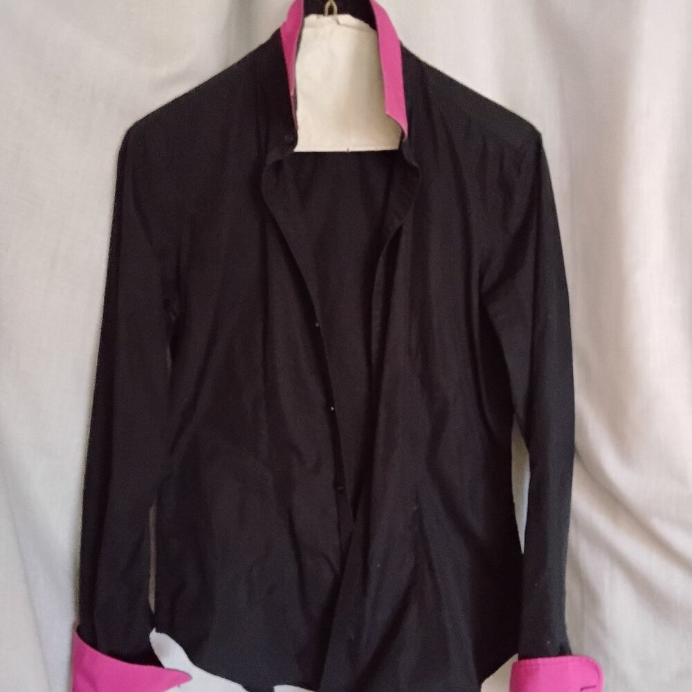 Ralph Lauren black and pink fitted cotton shirt size 6
